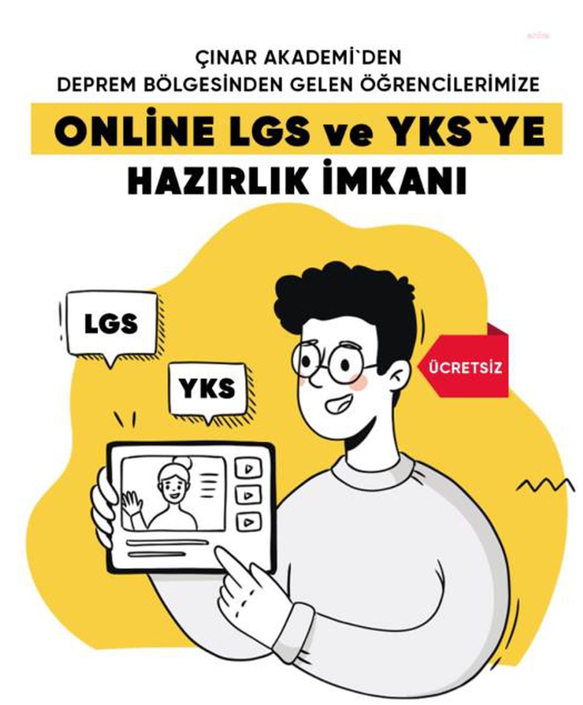 İzmit Çınar Akademi\'den Depremzede Öğrencilere Çevrim İçi Sınav Hazırlığı İmkanı