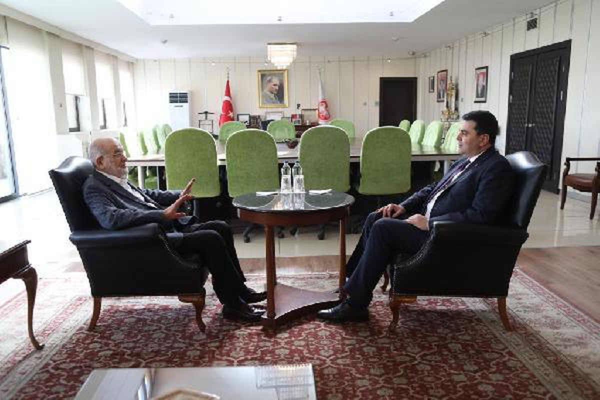 Saadet Partisi Genel Başkanı Karamollaoğlu\'ndan Demokrat Parti Genel Başkanı Uysal\'a ziyaret