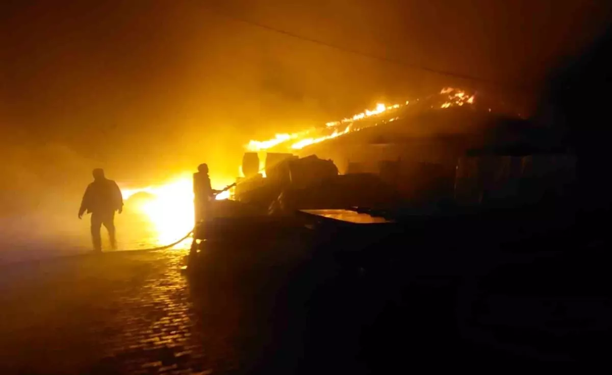 Geri dönüşüm deposunda çıkan yangın paniği