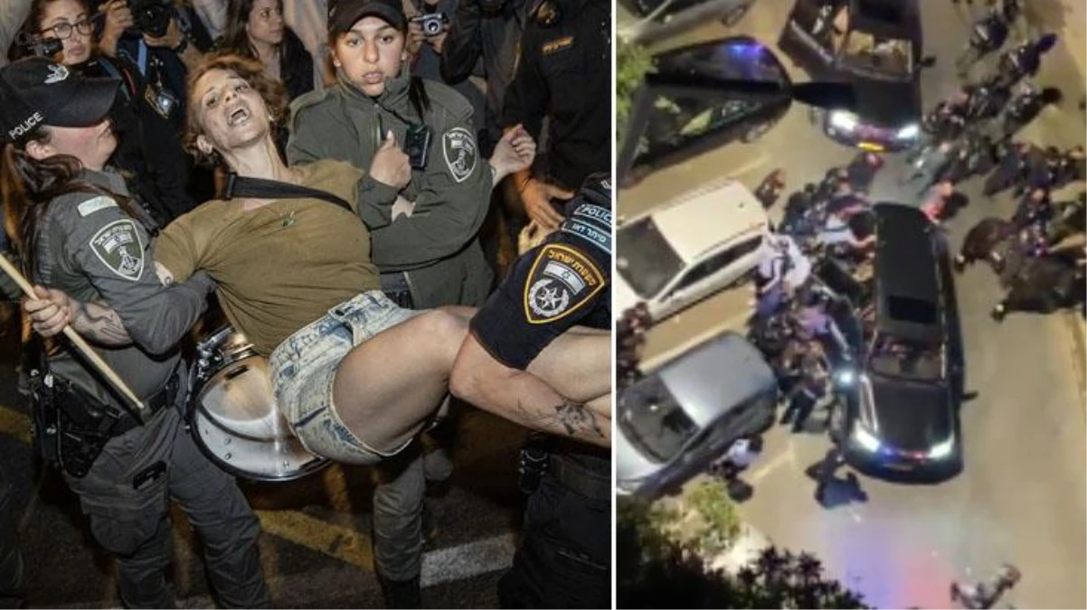 İsrail\'de protestocular sokaklara döküldü! Başbakan Netanyahu\'nun eşi kuaförde mahsur kaldı