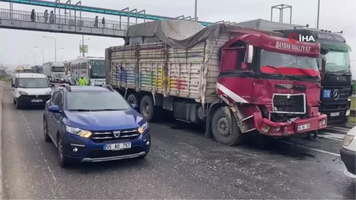 Kamyon önündeki tıra çarptı: 1 yaralı