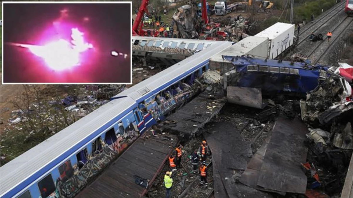 Yunanistan\'da 43 kişinin hayatını kaybettiği tren kazasının görüntüleri ortaya çıktı