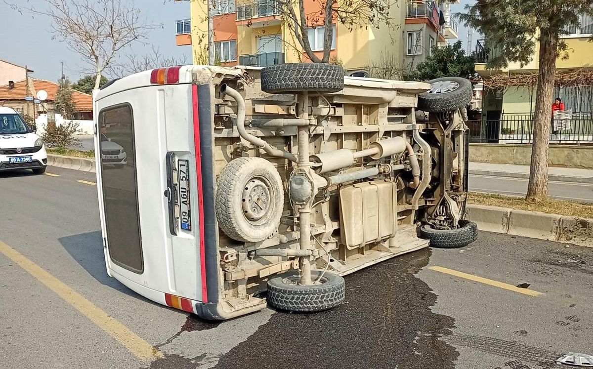 Devrilen araçtan burnu bile kanamadan çıktı