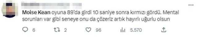 40 saniye oyunda kalan Moise Kean, sosyal medyada dalga konusu oldu