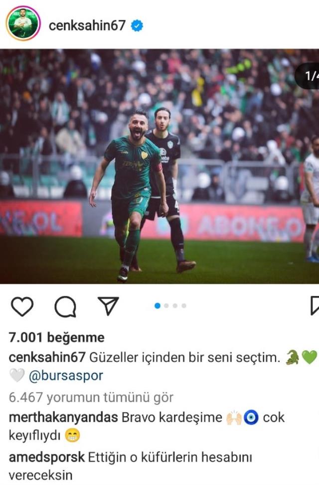 Amedspor'a gol atan Bursasporlu futbolcunun paylaşımına, Mert Hakan Yandaş'tan olay yaratan yorum