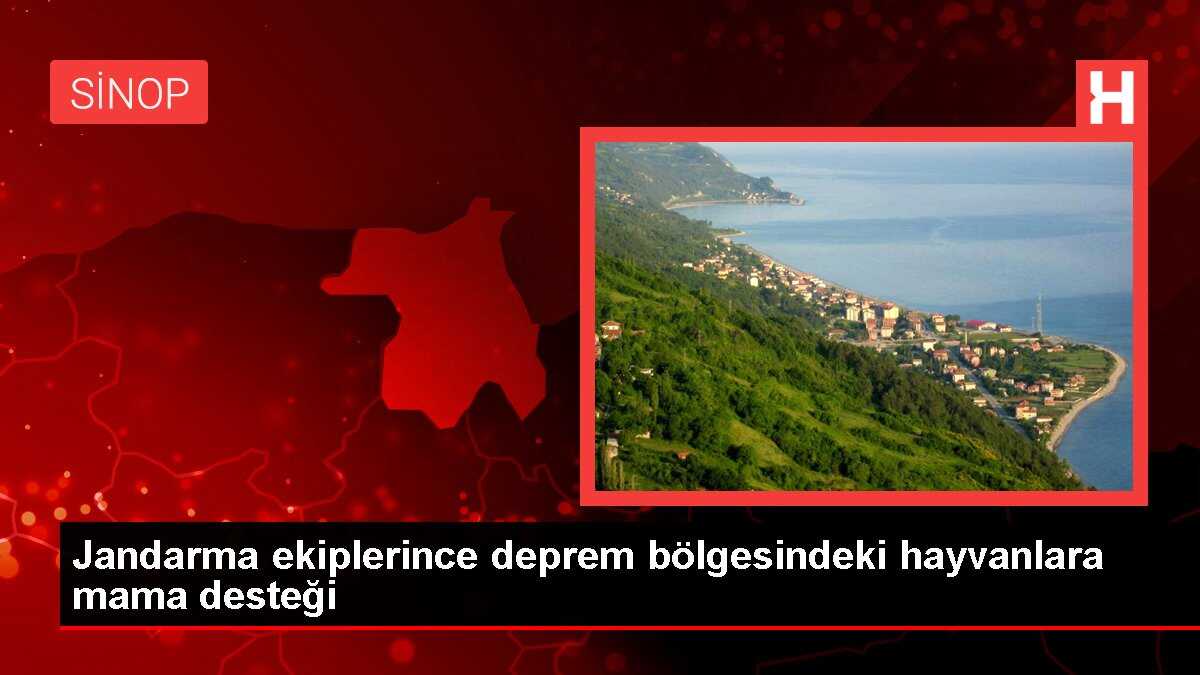 Jandarma ekiplerince deprem bölgesindeki hayvanlara mama desteği
