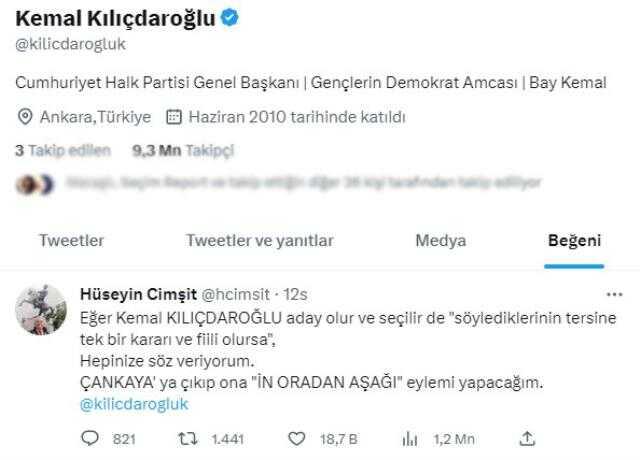 Kemal Kılıçdaroğlu'nun beğendiği tweet gündem oldu