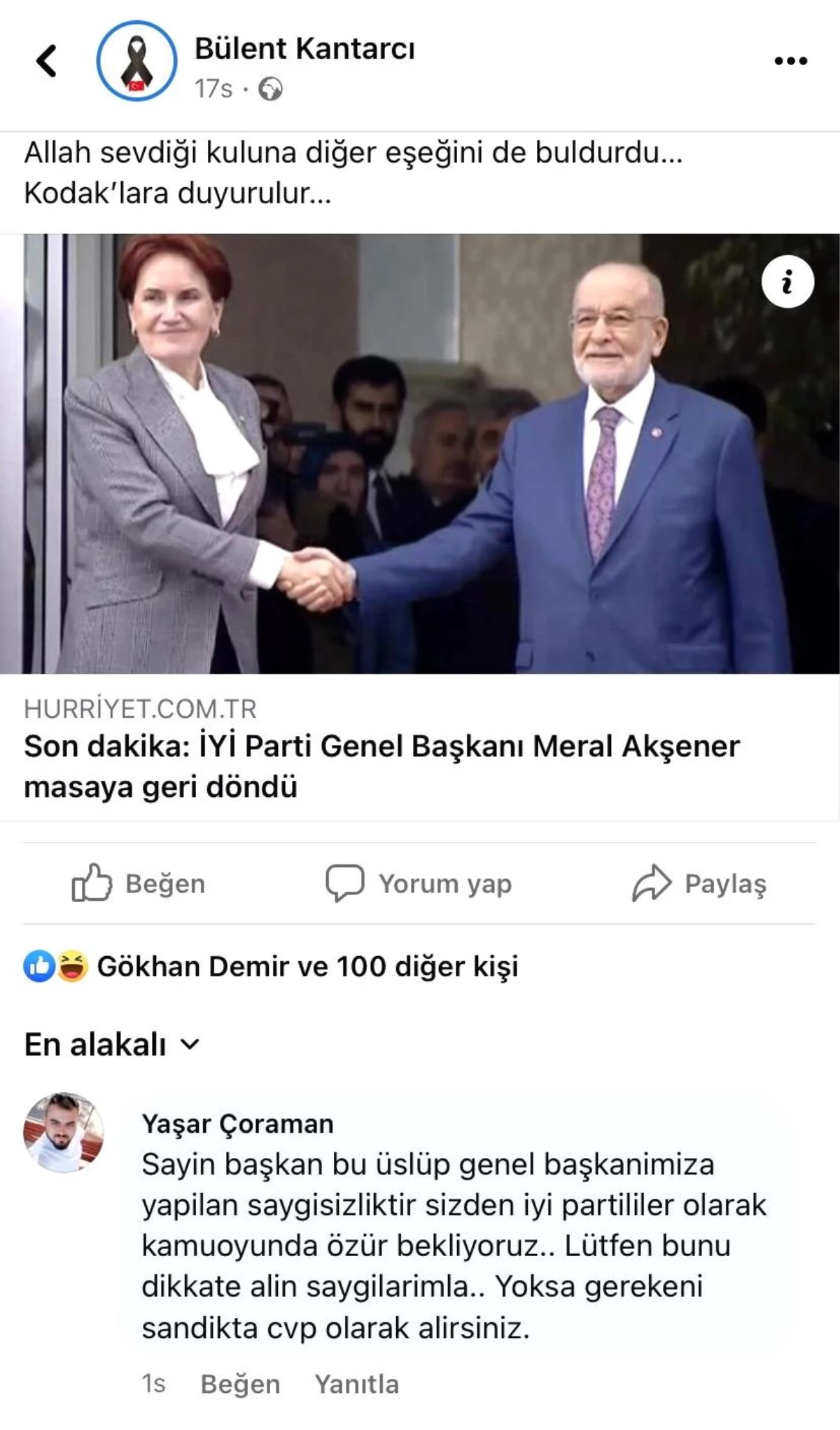 CHP\'li belediye başkanından Akşener\'e eşek benzetmesi