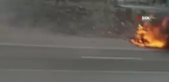 Tır alev alev yandı, sürücü kendisini son anda kurtardı