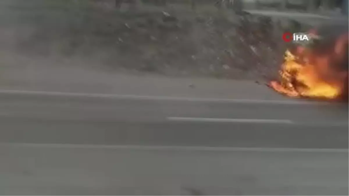 Tır alev alev yandı, sürücü kendisini son anda kurtardı