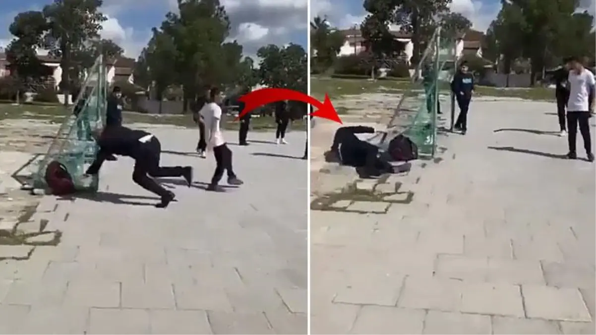 KKTC Cumhurbaşkanı Ersin Tatar, topa uçan kafa atmak isterken yere kapaklandı