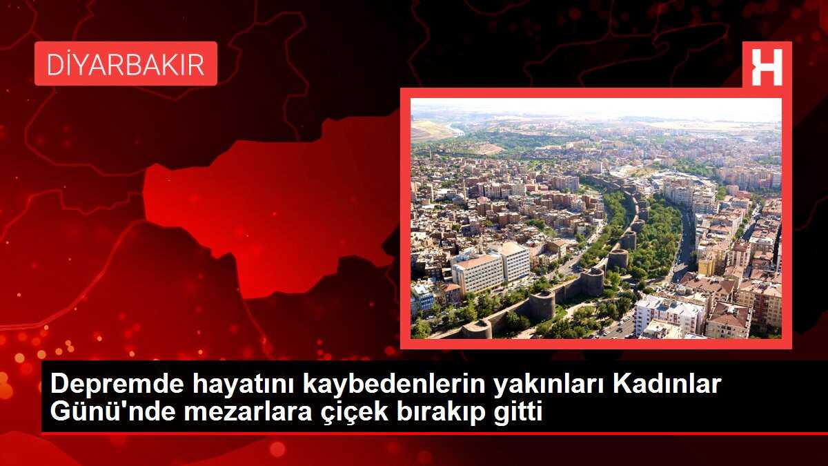 Depremde hayatını kaybedenlerin yakınları Kadınlar Günü'nde mezarlara çiçek bırakıp gitti