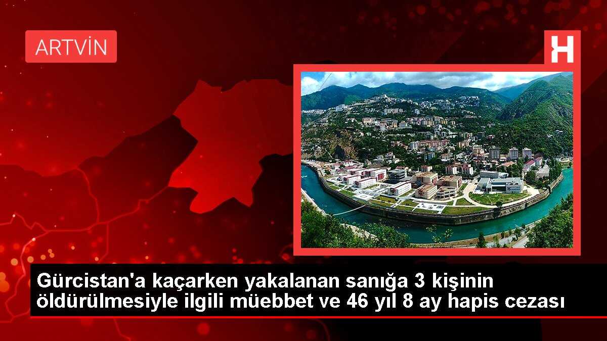 Gürcistan'a kaçarken yakalanan sanığa 3 kişinin öldürülmesiyle ilgili müebbet ve 46 yıl 8 ay hapis cezası