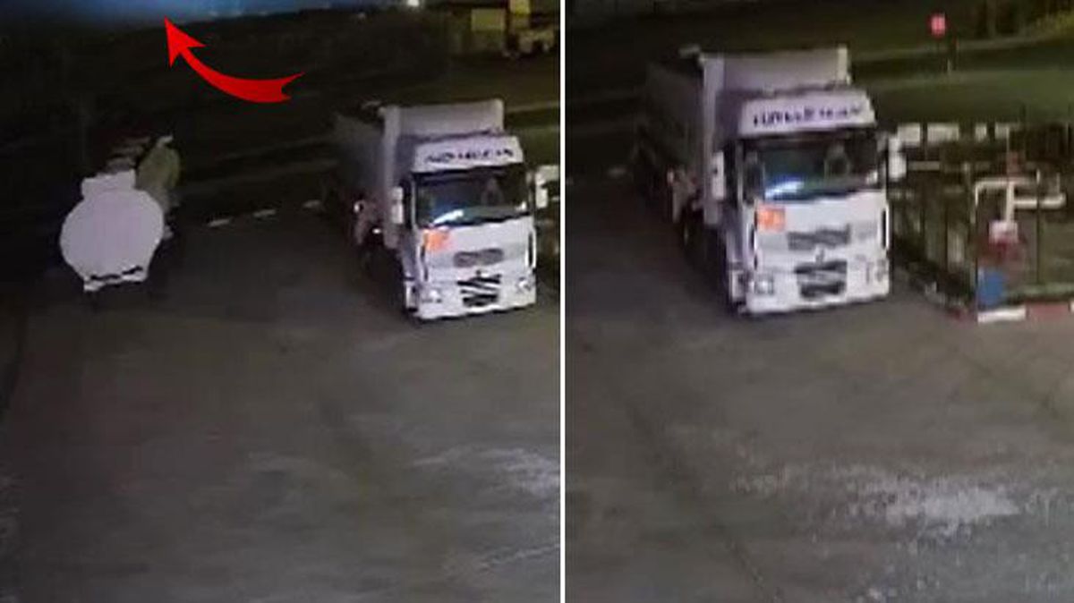 Kayseri'de depremin şiddeti kameraya böyle yansıdı: Şimşekler gökyüzünü aydınlattı, tır beşik gibi sallandı