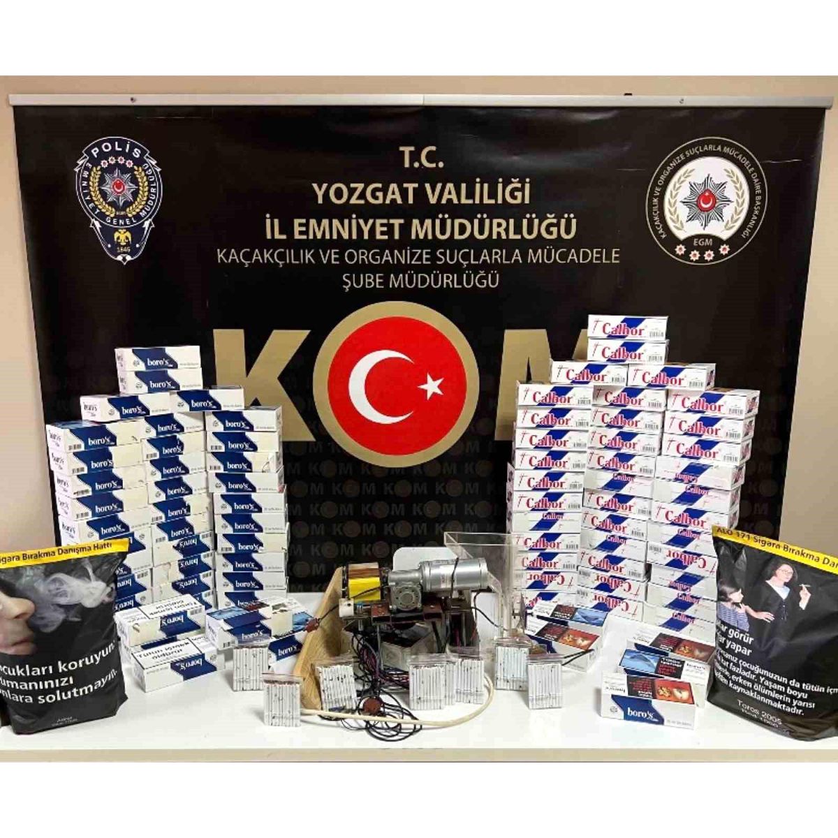 Yozgat\'ta 16 bin 400 adet boş makaron ele geçirildi