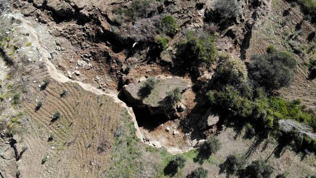 Hatay'da dev fay yarıkları ve çukurlar ağaçları yuttu