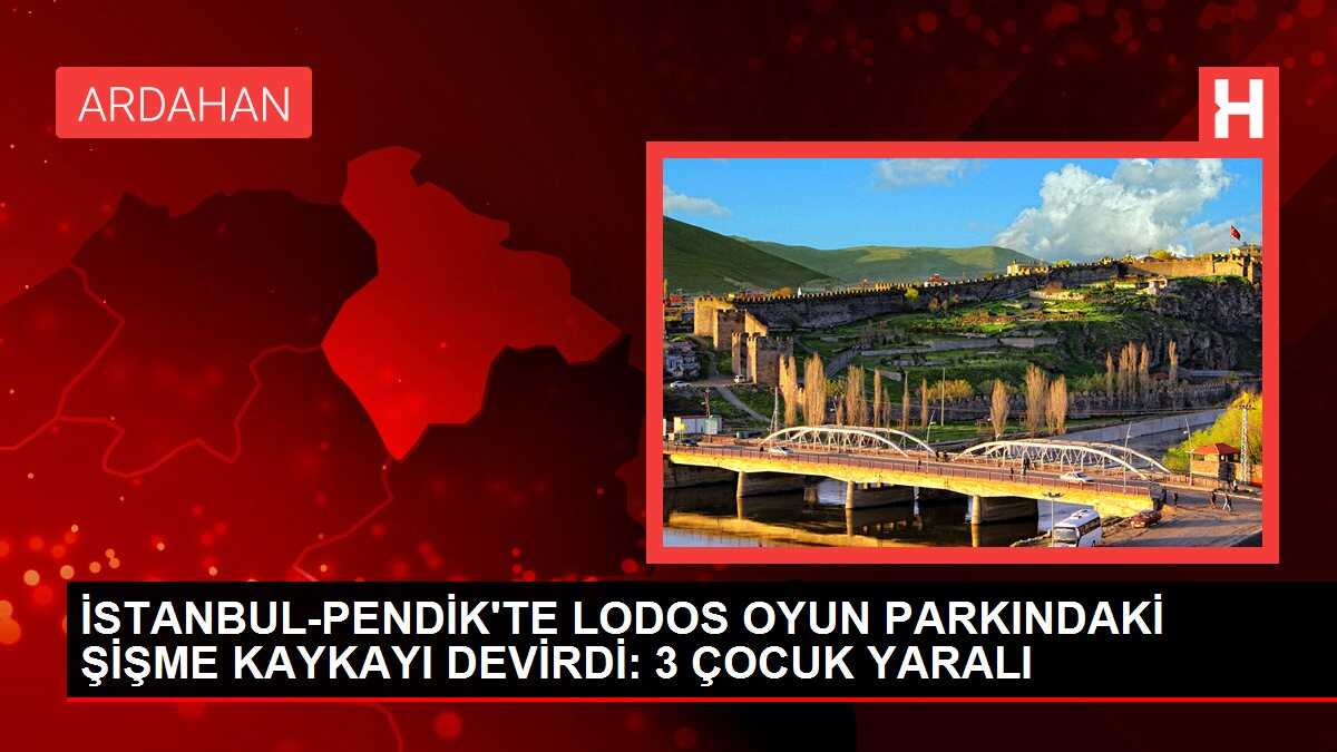 İSTANBUL-PENDİK'TE LODOS OYUN PARKINDAKİ ŞİŞME KAYKAYI DEVİRDİ: 3 ÇOCUK YARALI