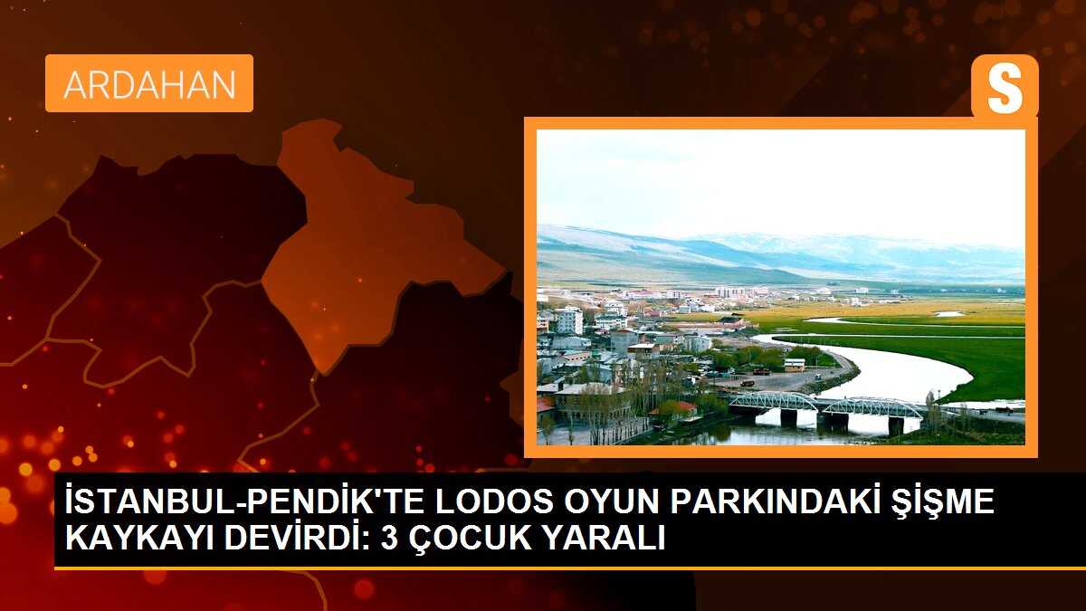 İSTANBUL-PENDİK\'TE LODOS OYUN PARKINDAKİ ŞİŞME KAYKAYI DEVİRDİ: 3 ÇOCUK YARALI