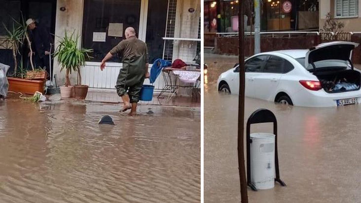 İzmir'de sağanak! Yarım saatte hayatı felç etti, cadde ve iş yerleri sular altında kaldı