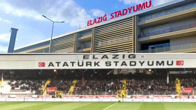 Elazığspor'un stadından Atatürk'ün adı çıkarıldı! Tepkilerin ardı arkası kesilmiyor