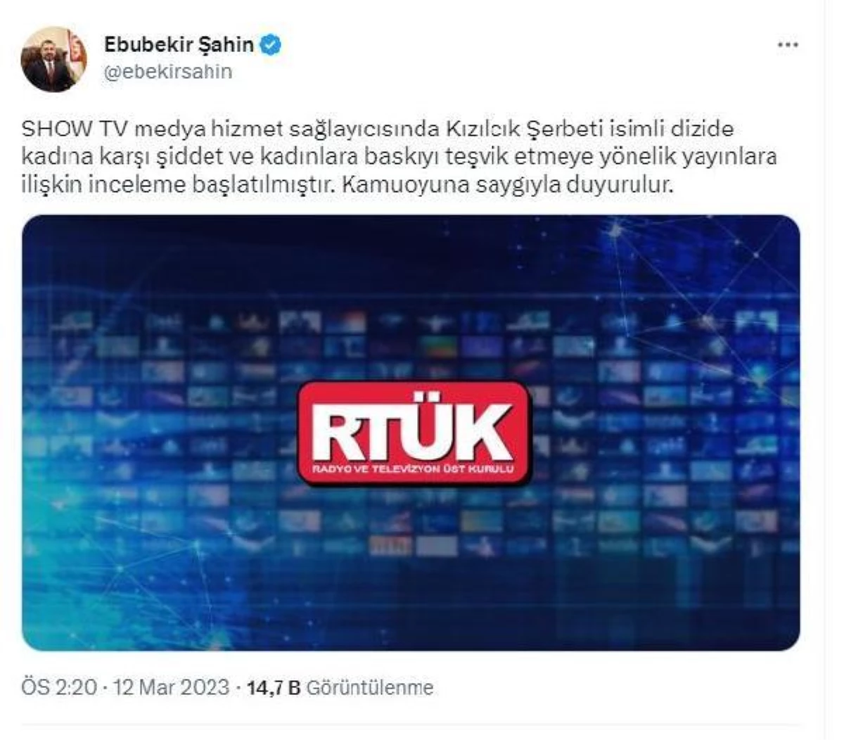 RTÜK\'ten, kadına şiddet görüntülerine inceleme