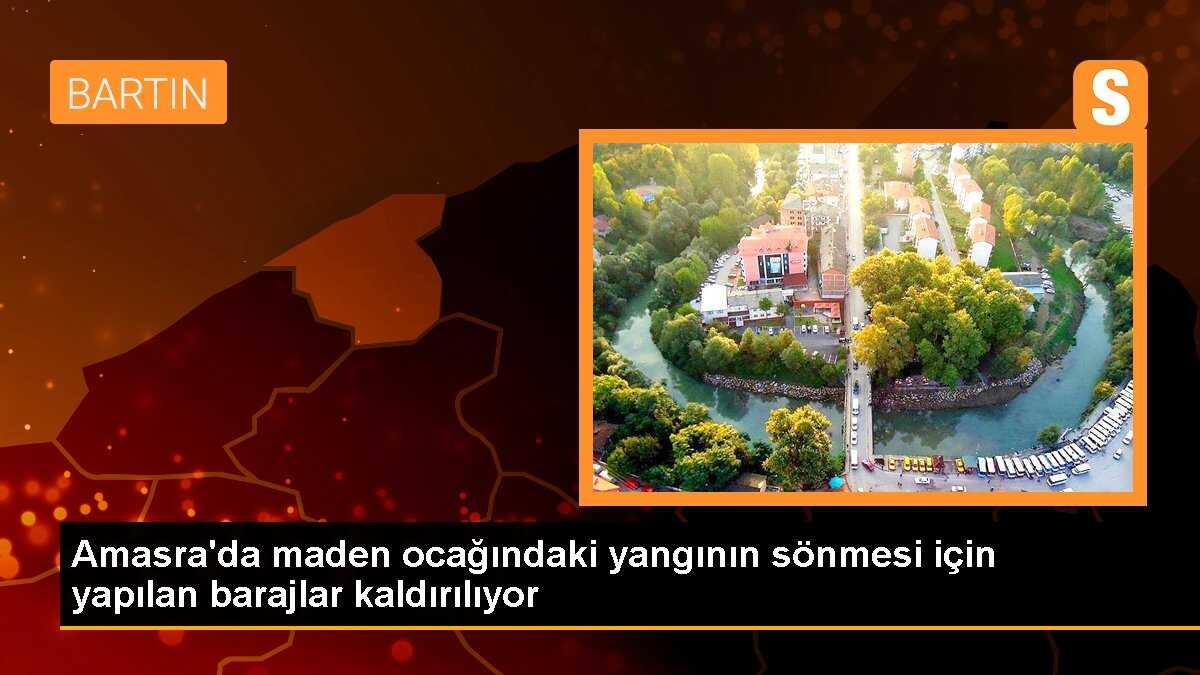 Amasra\'da maden ocağındaki yangının sönmesi için yapılan barajlar kaldırılıyor