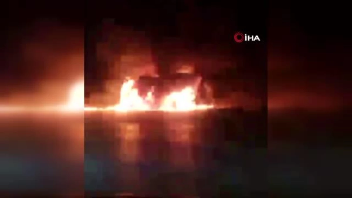 Başakşehir\'de alev alev yanan çöp kamyonu kamerada