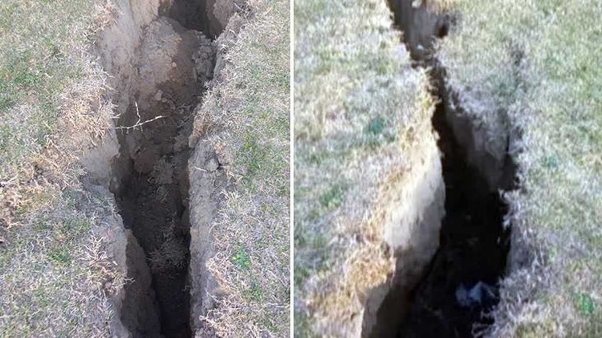 Deprem sonrası Osmaniye\'de korkutan görüntü! Yer ikiye bölündü