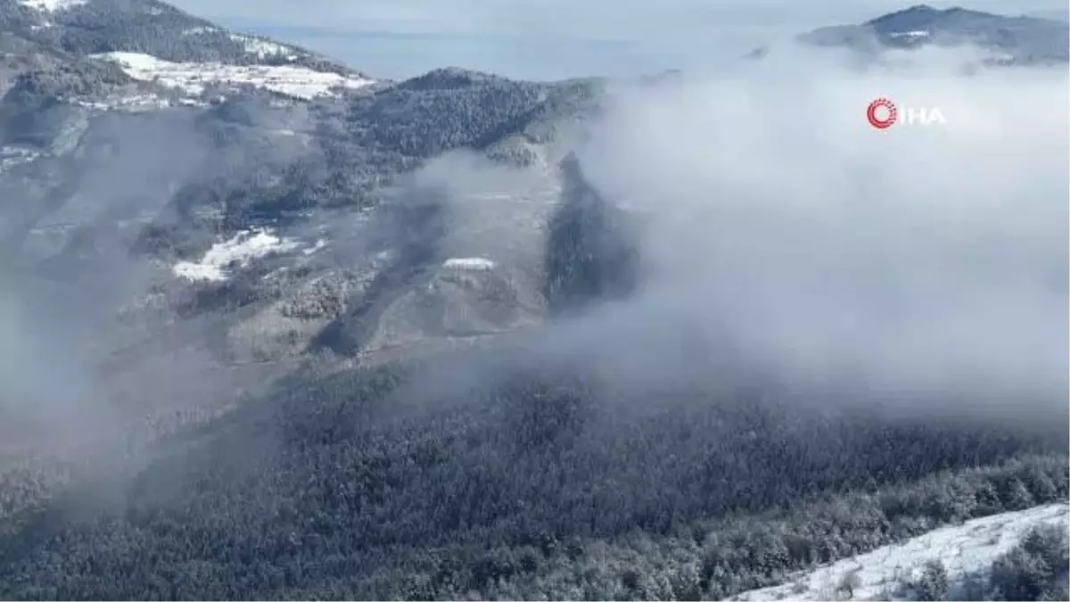 Kastamonu\'da yağan karla gelen kartpostallık görüntüler