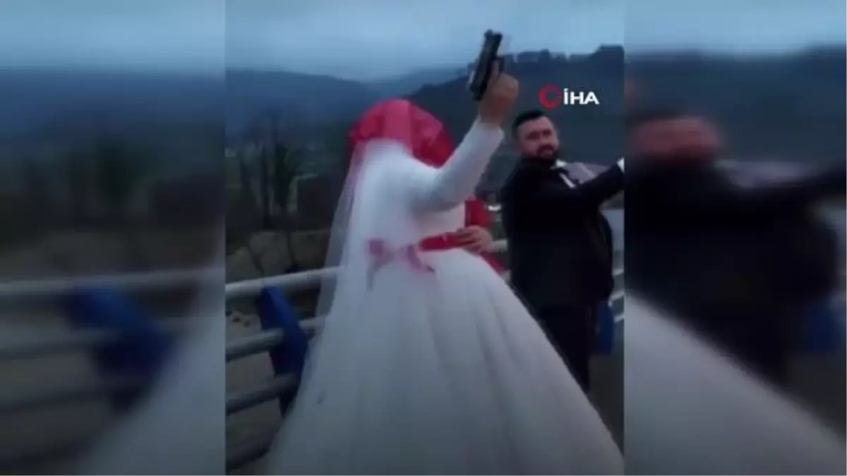 Düğün konvoyunda damat ve gelinden 'pes' dedirten görüntüler: Tabancalarla havaya peş peşe ateş açtılar