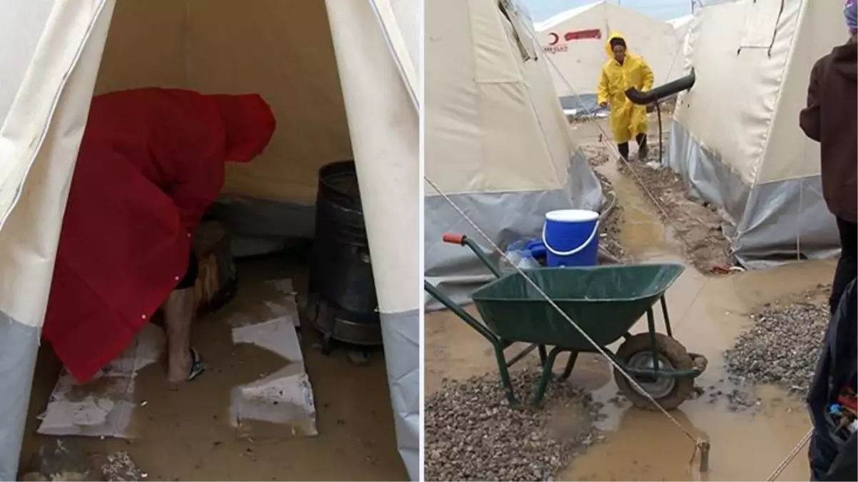 Depremzedelerin çilesi bitmek bilmiyor! Malatya ve Adıyaman'da çadırları su bastı
