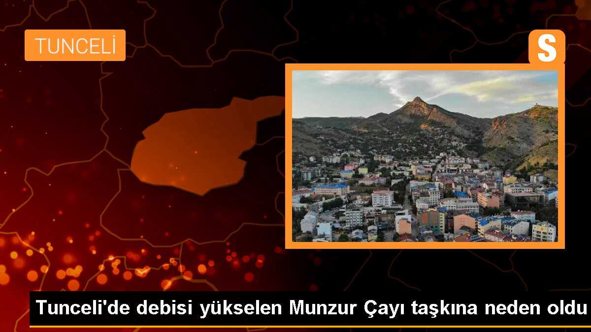 Tunceli\'de debisi yükselen Munzur Çayı taşkına neden oldu