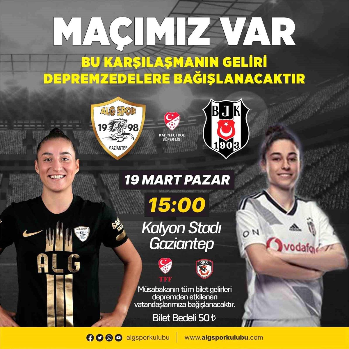 ALG Spor, Beşiktaş ile Kalyon Stadı\'nda karşılaşacak