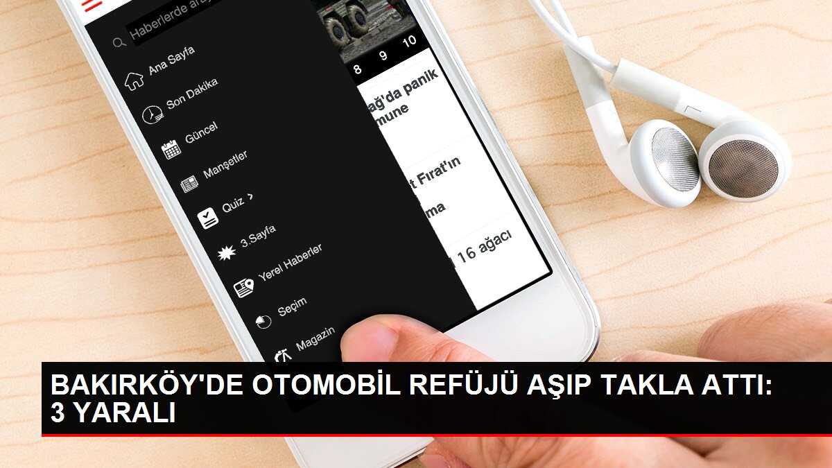 BAKIRKÖY'DE OTOMOBİL REFÜJÜ AŞIP TAKLA ATTI: 3 YARALI