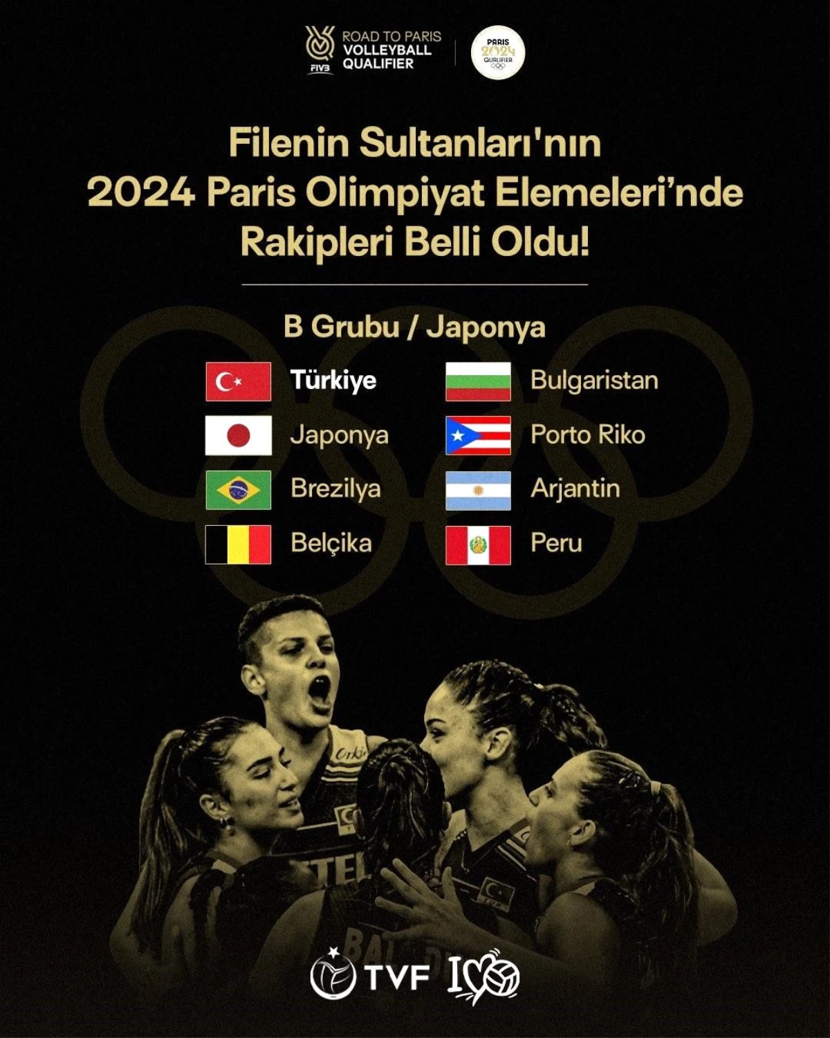 A Milli Kadın Voleybol Takımı, 2024 Paris Olimpiyat Elemeleri\'nde B Grubu\'nda Japonya, Brezilya, Belçika, Bulgaristan, Porto Riko, Arjantin ve Peru...