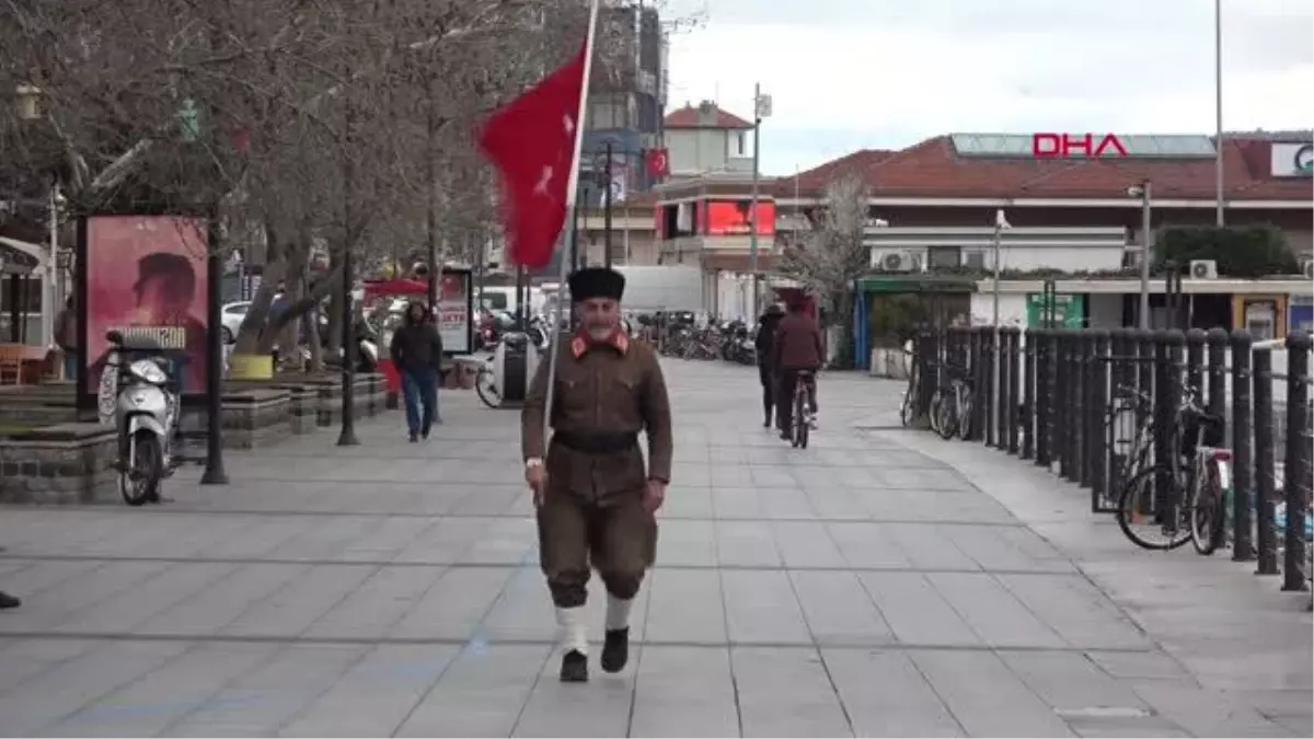 ÇANAKKALE\'YE YÜRÜYEN GAZİ TORUNU, ÇANAKKALE\'YE ULAŞTI