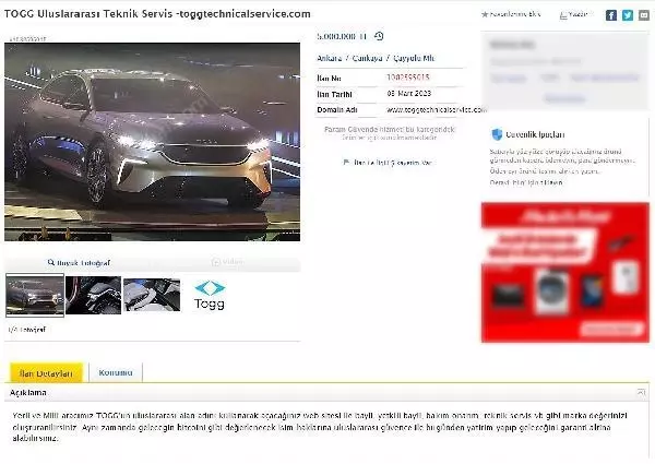 Togg uzantılı alan adlarını satın alıp satışa çıkardılar! 7,5 milyon lira isteyen bile var Togg uzantılı alan adlarını satın alıp satışa çıkardılar! 7,5 milyon lira isteyen bile var