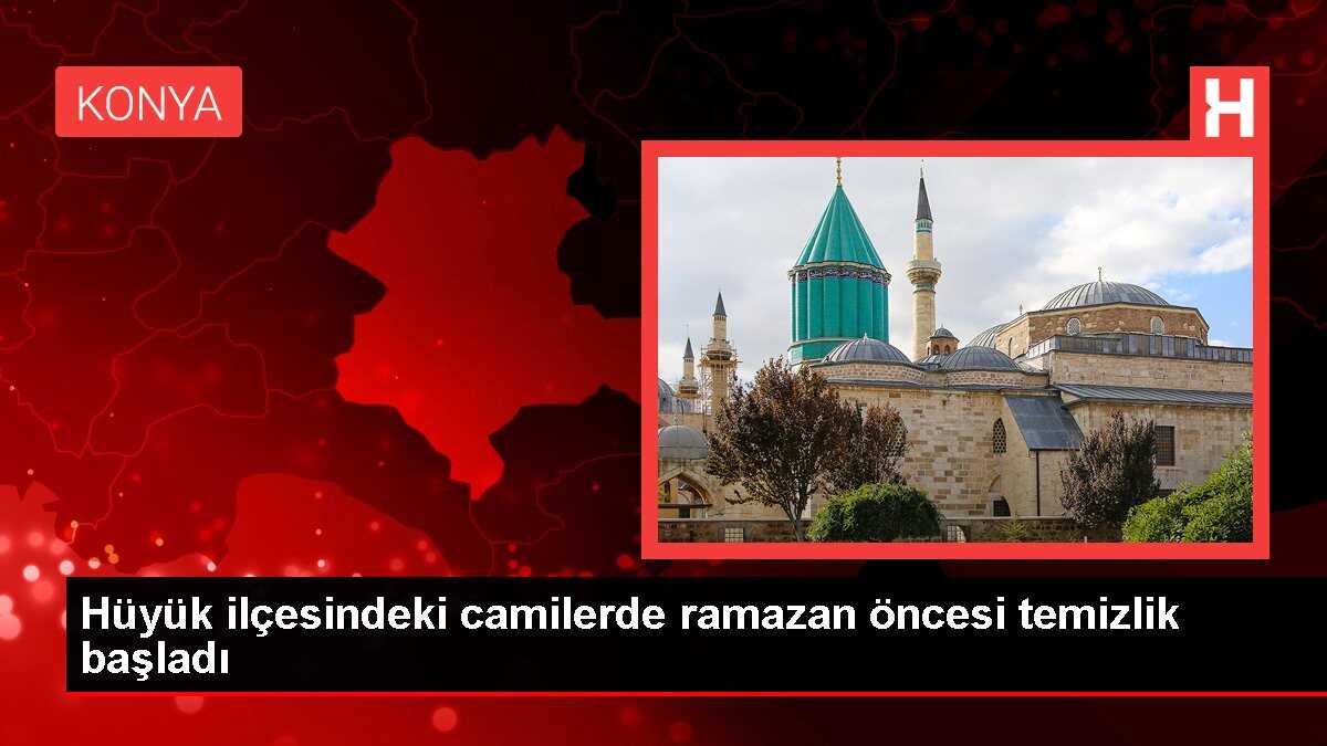 Hüyük ilçesindeki camilerde ramazan öncesi temizlik başladı