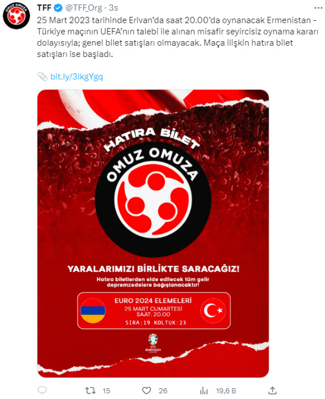 TFF'den açıklama: Ermenistan maçına Türk taraftarlar alınmayacak