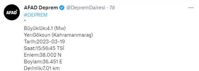 Kahramanmaraş'ta art arda iki deprem