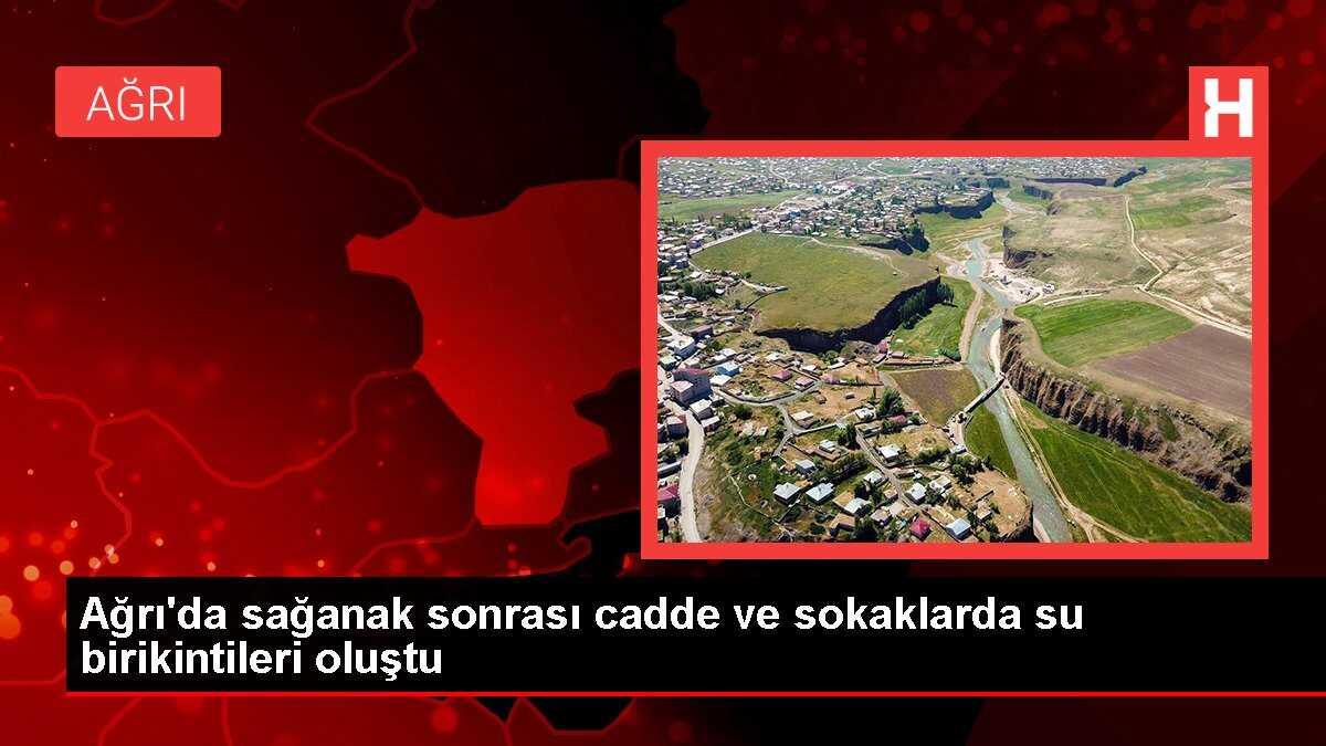 Ağrı'da sağanak sonrası cadde ve sokaklarda su birikintileri oluştu
