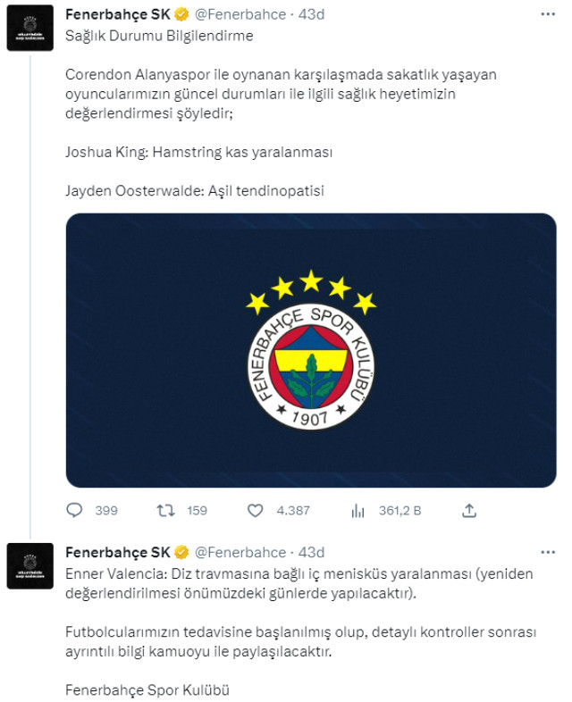 Alanya'da sakatlanan yıldız futbolculardan Fenerbahçe'ye kötü haber! İşte son durumları