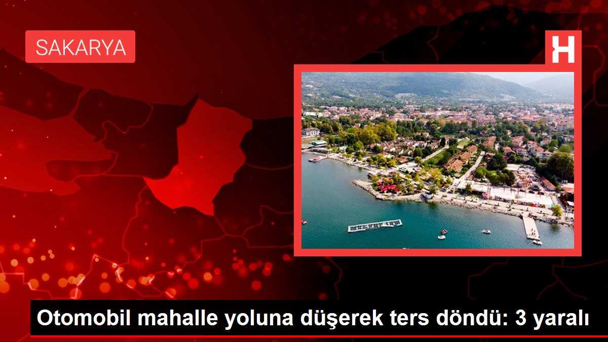 Otomobil mahalle yoluna düşerek ters döndü: 3 yaralı