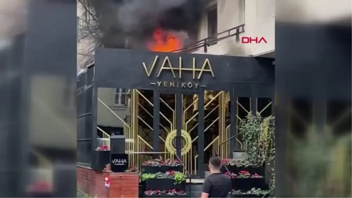 SARIYER\'DE RESTORANDAKİ YANGINA HORTUMLA MÜDAHALE