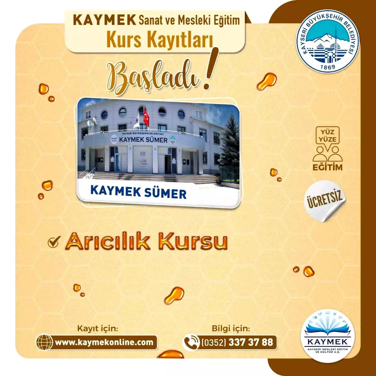 Büyükşehir KAYMEK\'ten arıcılık kursu