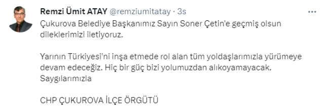 Çukurova Belediye Başkanı Soner Çetin'e suikast girişimi