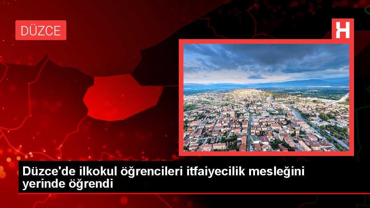 Düzce'de ilkokul öğrencileri itfaiyecilik mesleğini yerinde öğrendi