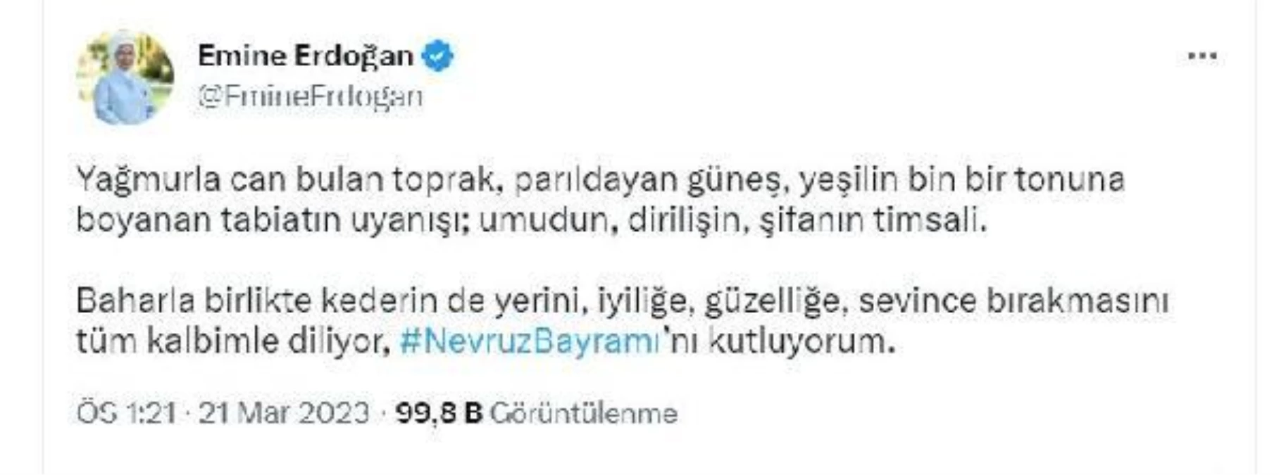 Emine Erdoğan, Nevruz Bayramı\'nı kutladı