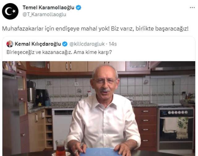 Karamollaoğlu, Kılıçdaroğlu'nun videosunu alıntıladı: Muhafazakarlar endişe etmesin