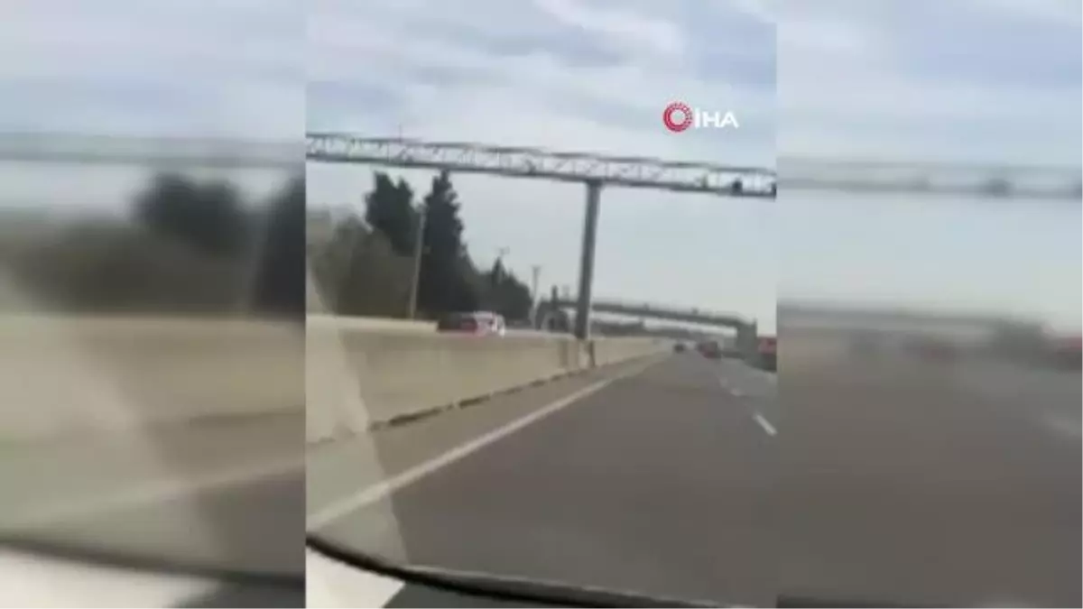 Karayolunda ters şeritten giden otomobil sürücüsü korku saçtı